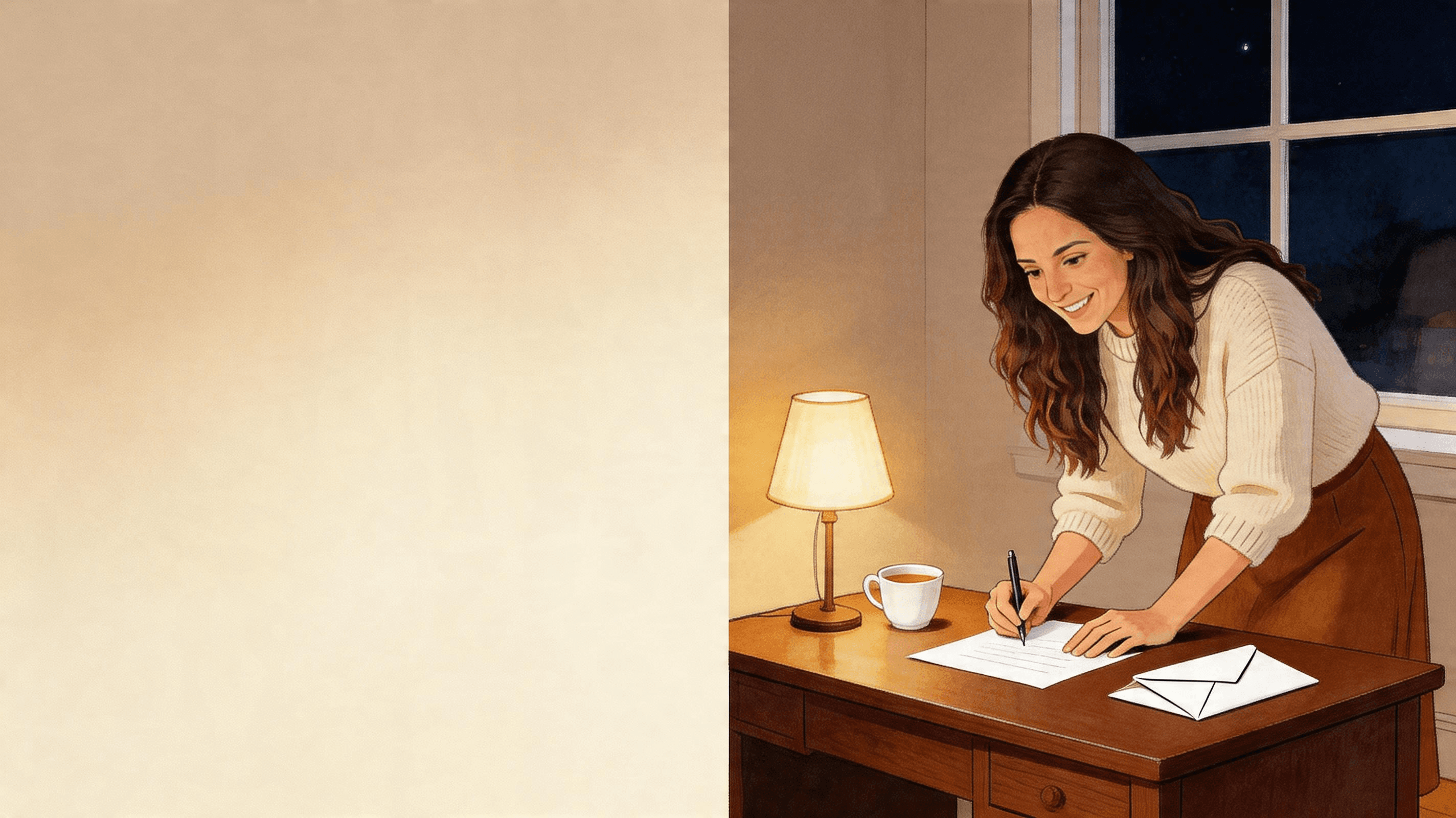Ilustración de la escena 5: La carta que mamá escribió a la abuela