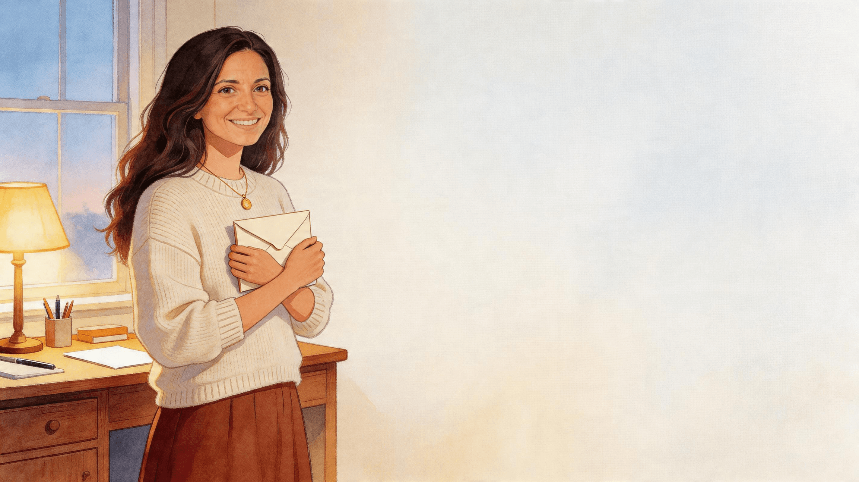 Ilustración de la escena 6: La carta que mamá escribió a la abuela