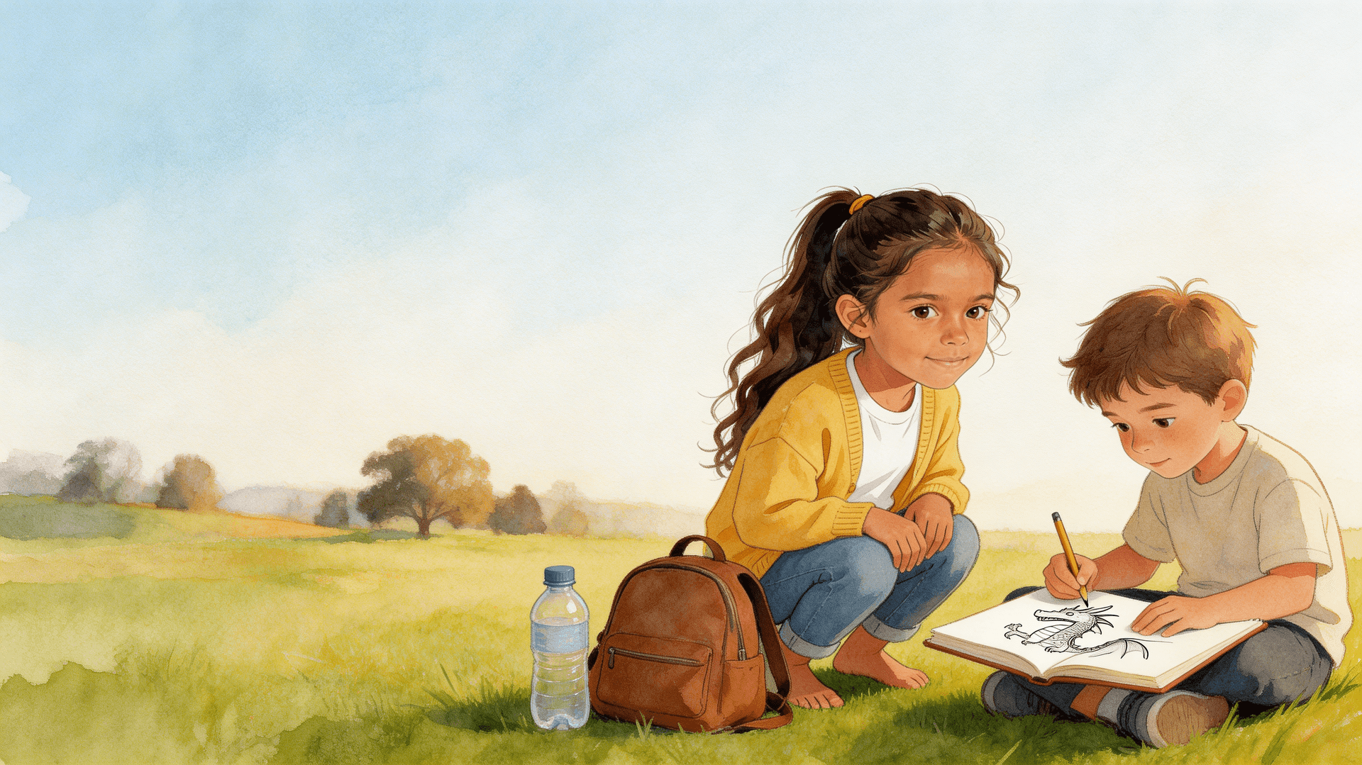 Ilustración de la escena 3: Alba y su amigo que tartamudea
