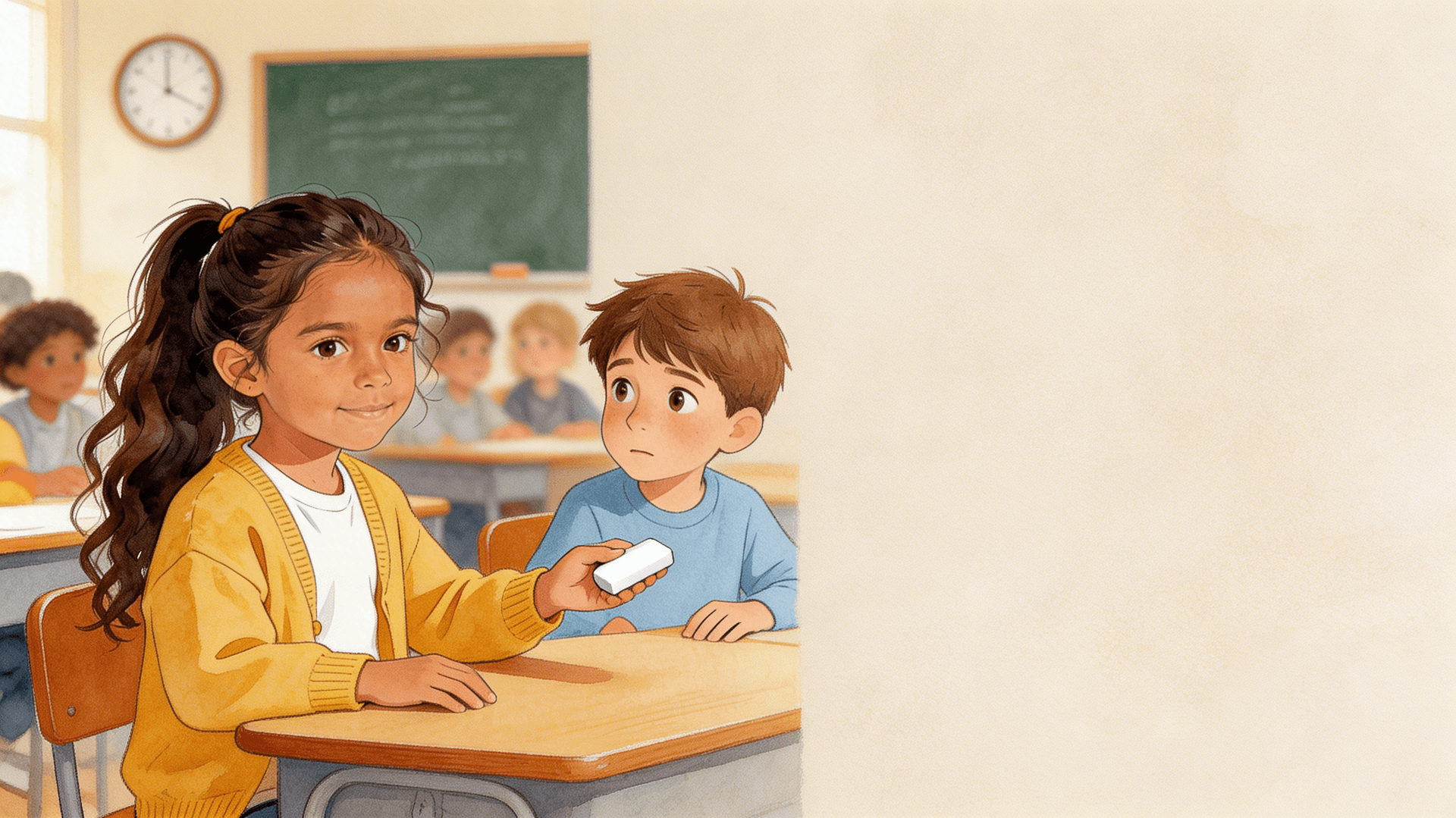 Ilustración de la escena 4: Alba y su amigo que tartamudea