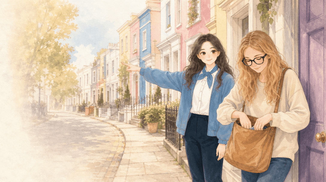 Illustration de la scène 2: Marie visite Notting Hill