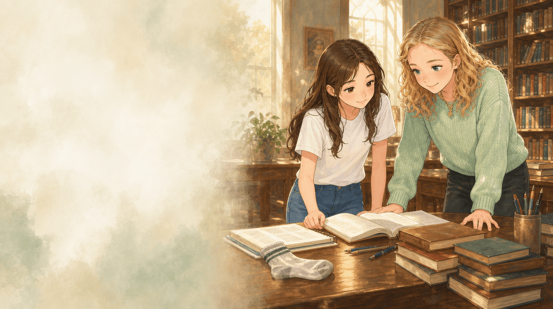 Illustration de la scène 2: Emma prépare son bac