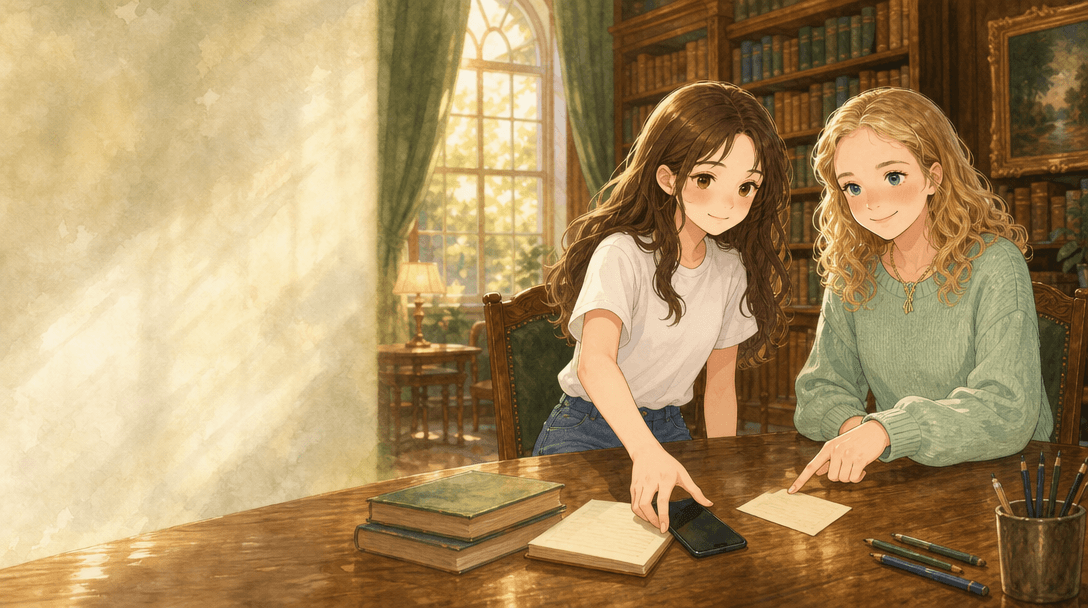 Illustration de la scène 4: Emma prépare son bac