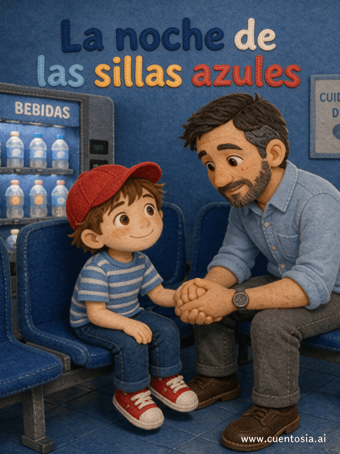 Portada ilustrada del cuento «La noche de las sillas azules», Infantil, para niños de 4 a 8 años