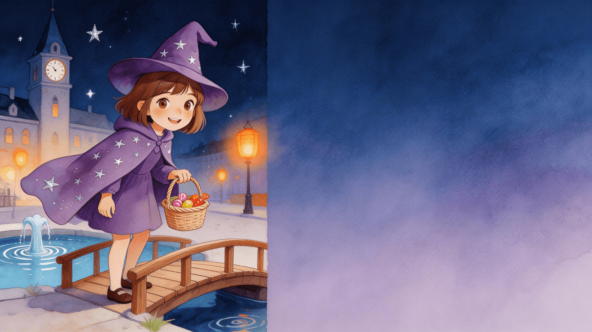 Ilustración de la escena 4: Luna y la noche de las calabazas encantadas