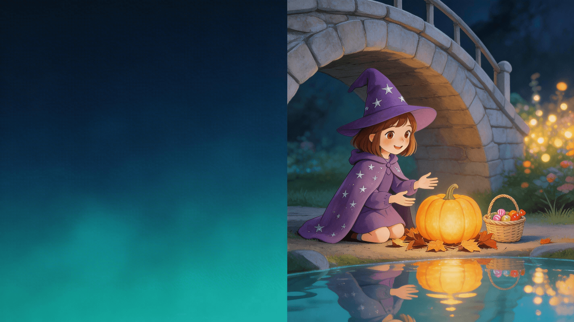 Ilustración de la escena 5: Luna y la noche de las calabazas encantadas