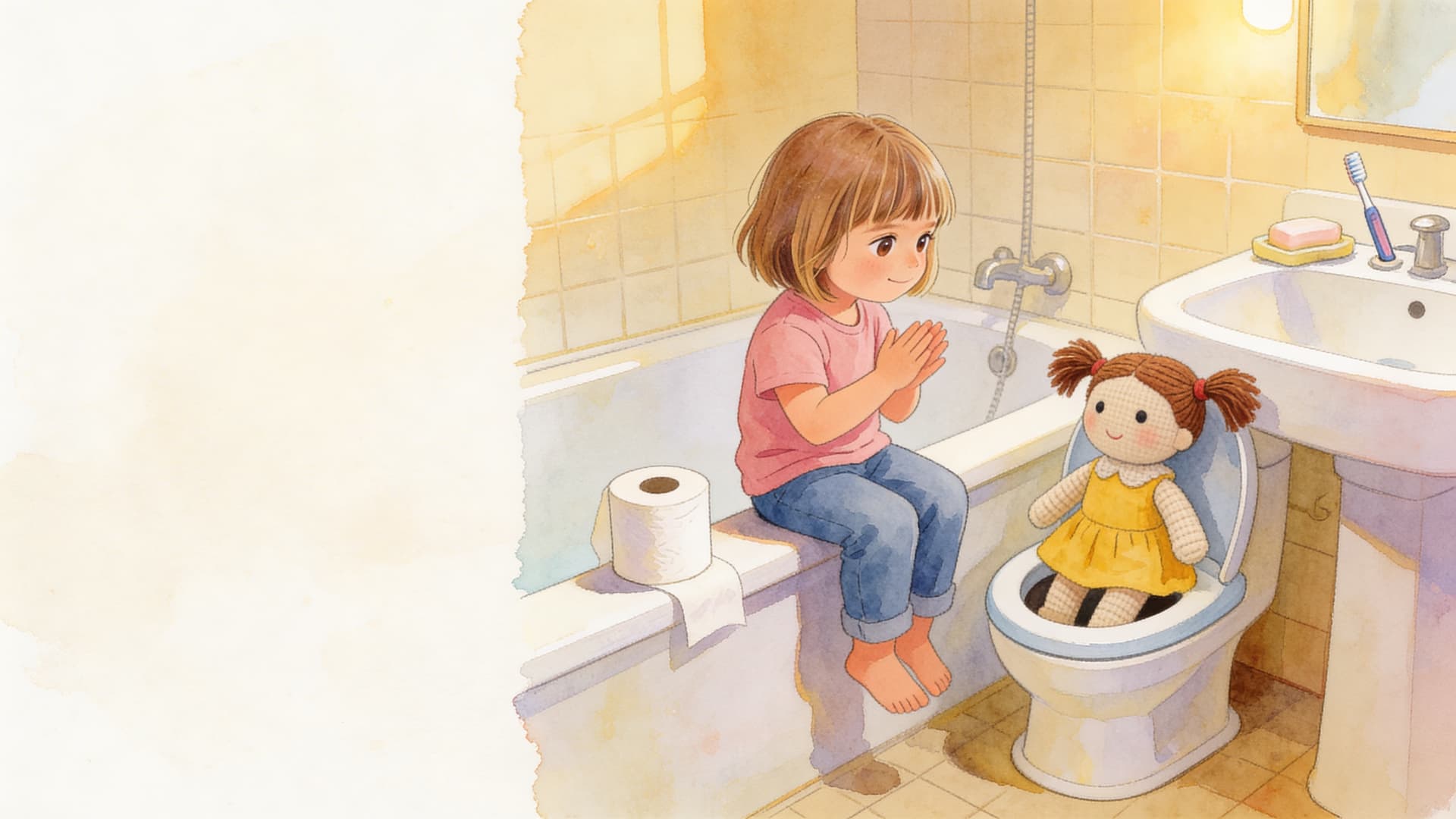 Ilustración de la escena 3: Sofía deja el pañal