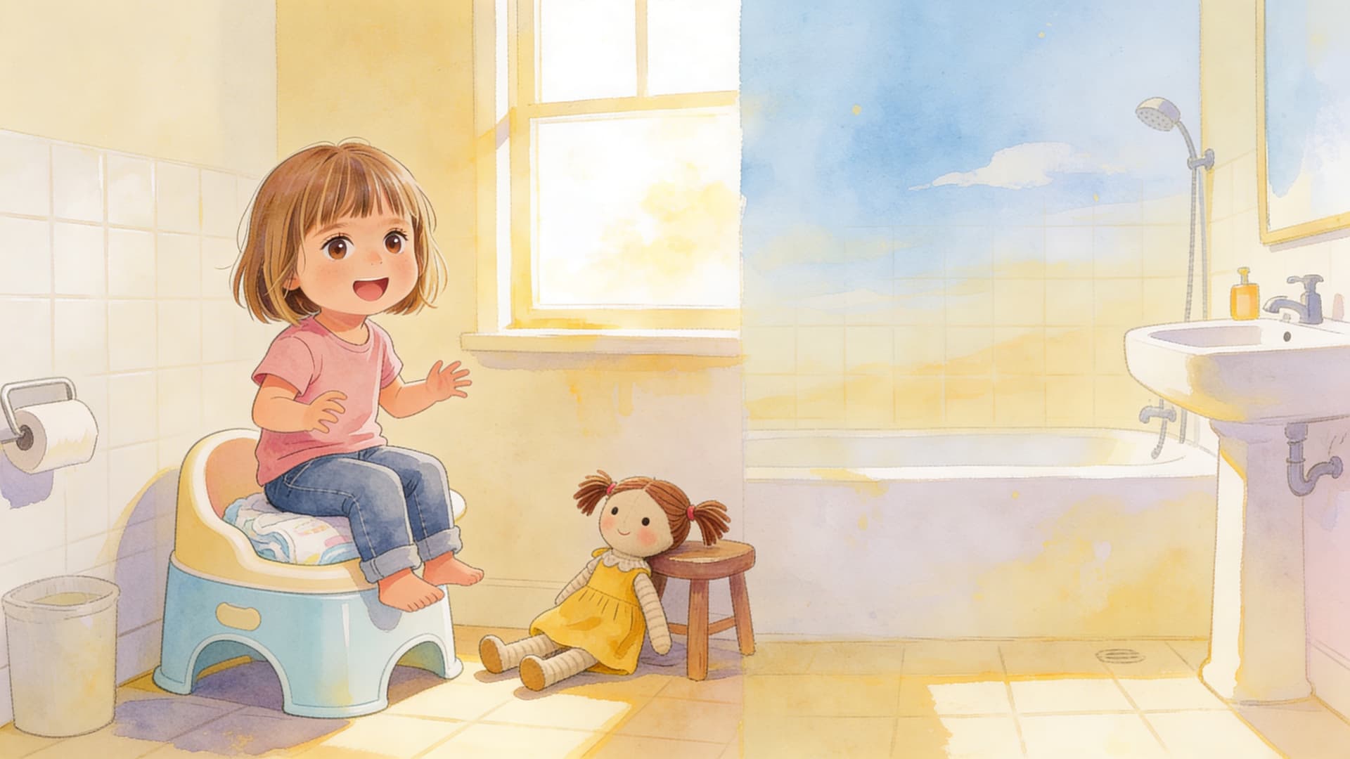 Ilustración de la escena 8: Sofía deja el pañal