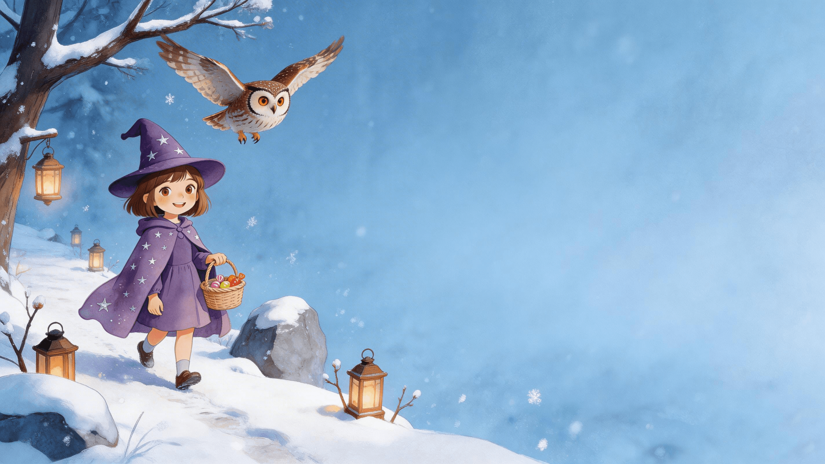 Ilustración de la escena 4: Luna y la estrella de Navidad