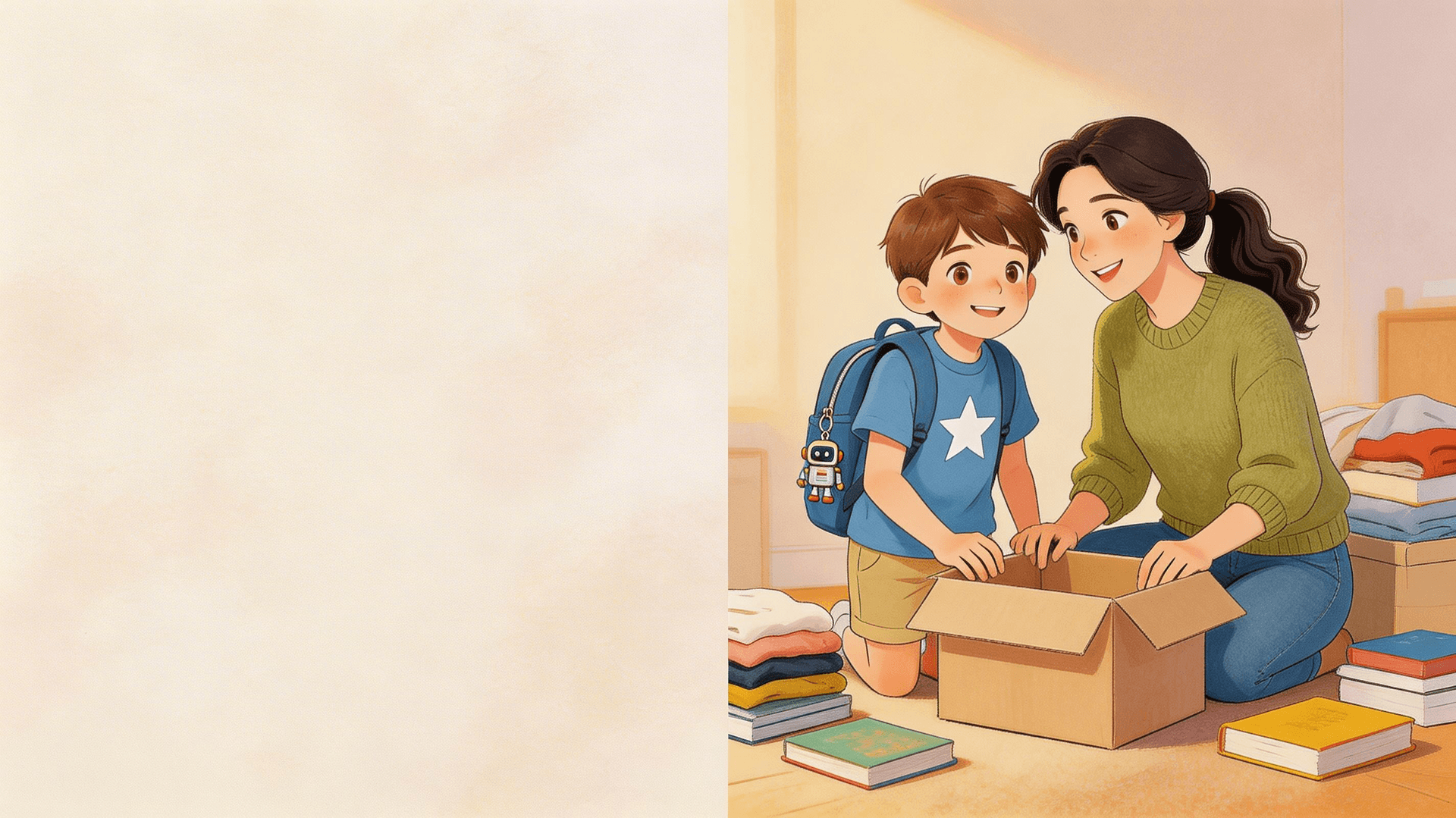 Ilustración de la escena 3: Hugo y la caja de los recuerdos