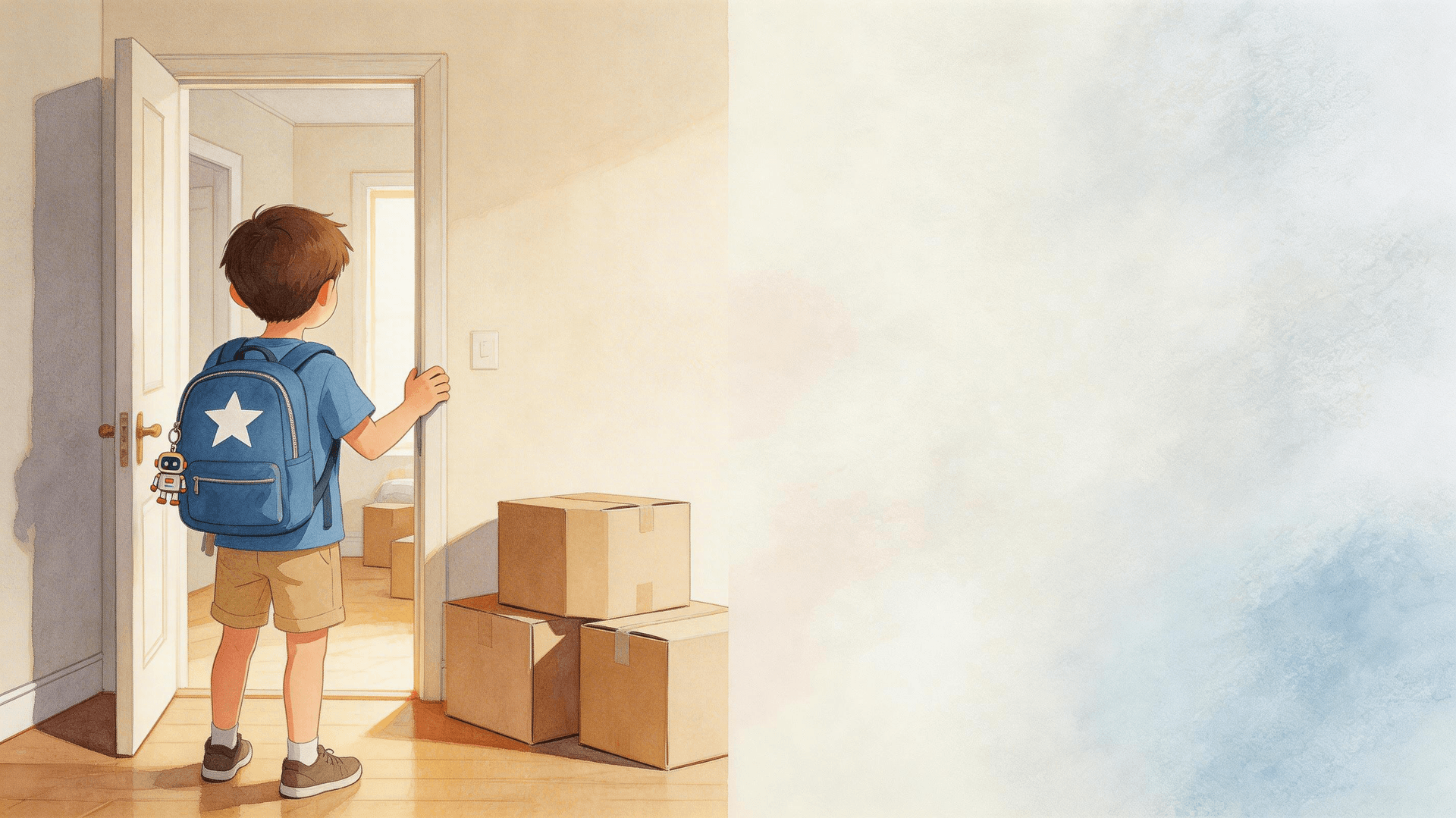 Ilustración de la escena 4: Hugo y la caja de los recuerdos
