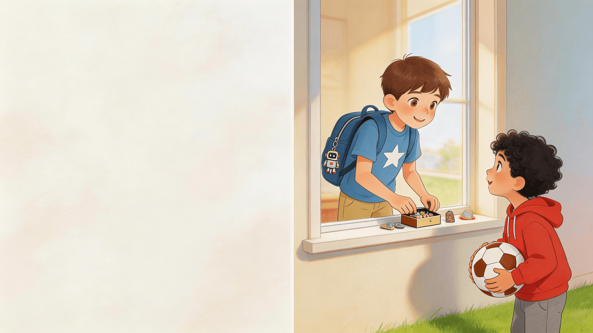 Ilustración de la escena 5: Hugo y la caja de los recuerdos