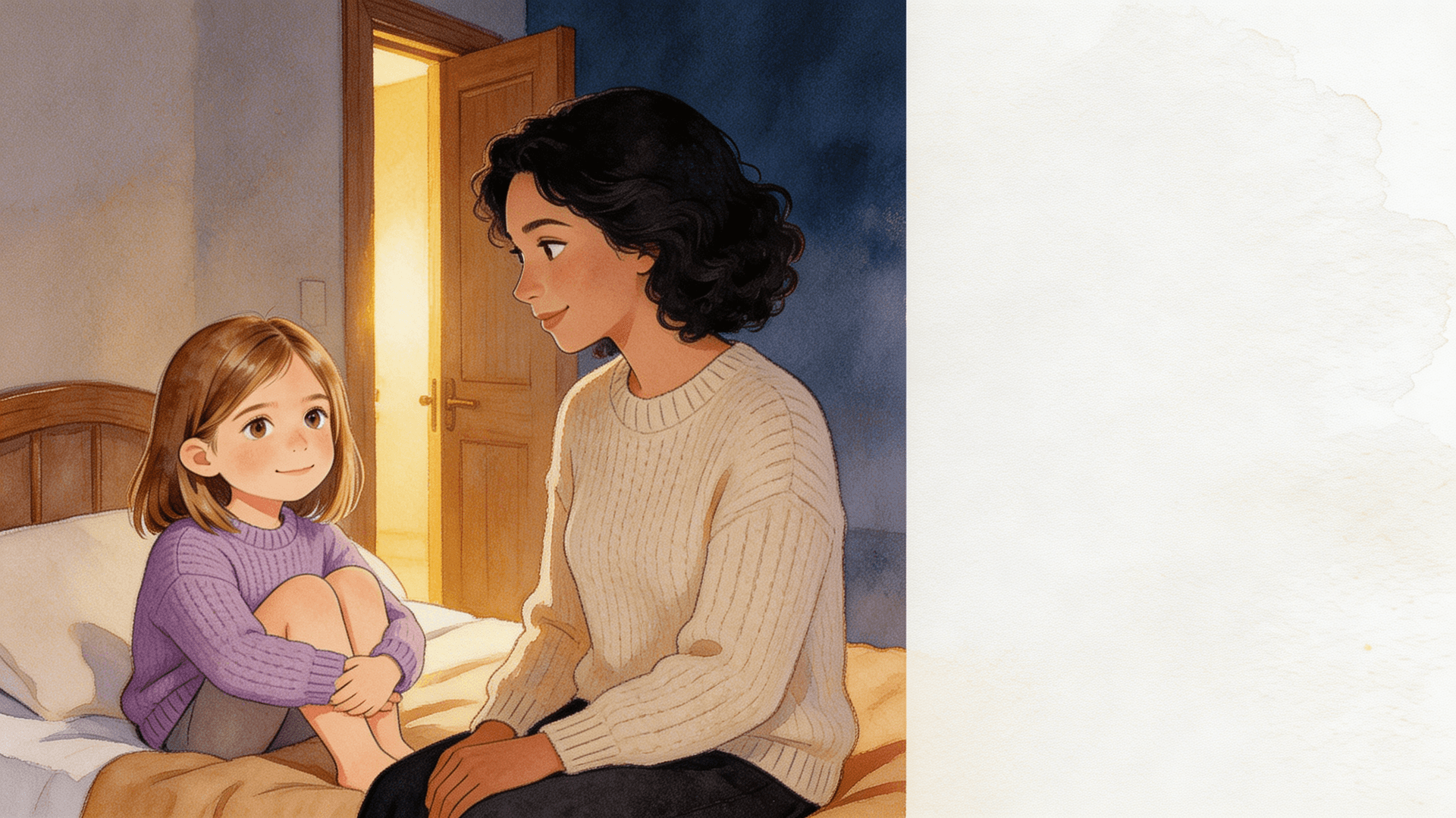 Ilustración de la escena 4: Lara no quiere ir al cole