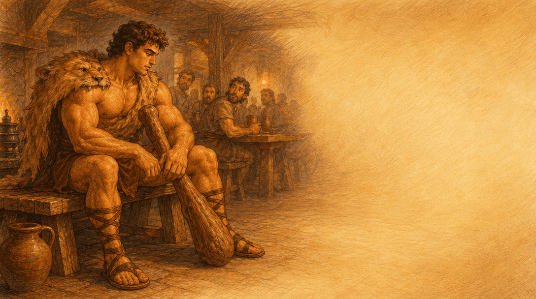 Ilustración de la escena 2: La taberna de Hércules