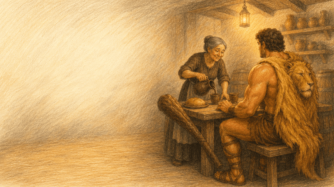 Ilustración de la escena 3: La taberna de Hércules