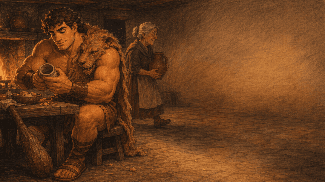 Ilustración de la escena 4: La taberna de Hércules
