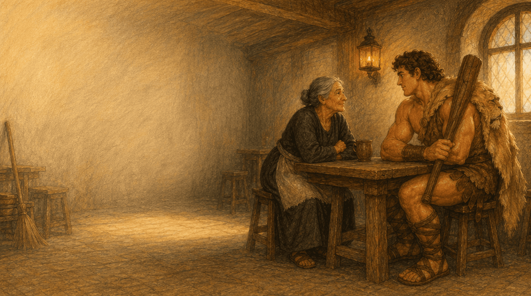 Ilustración de la escena 5: La taberna de Hércules