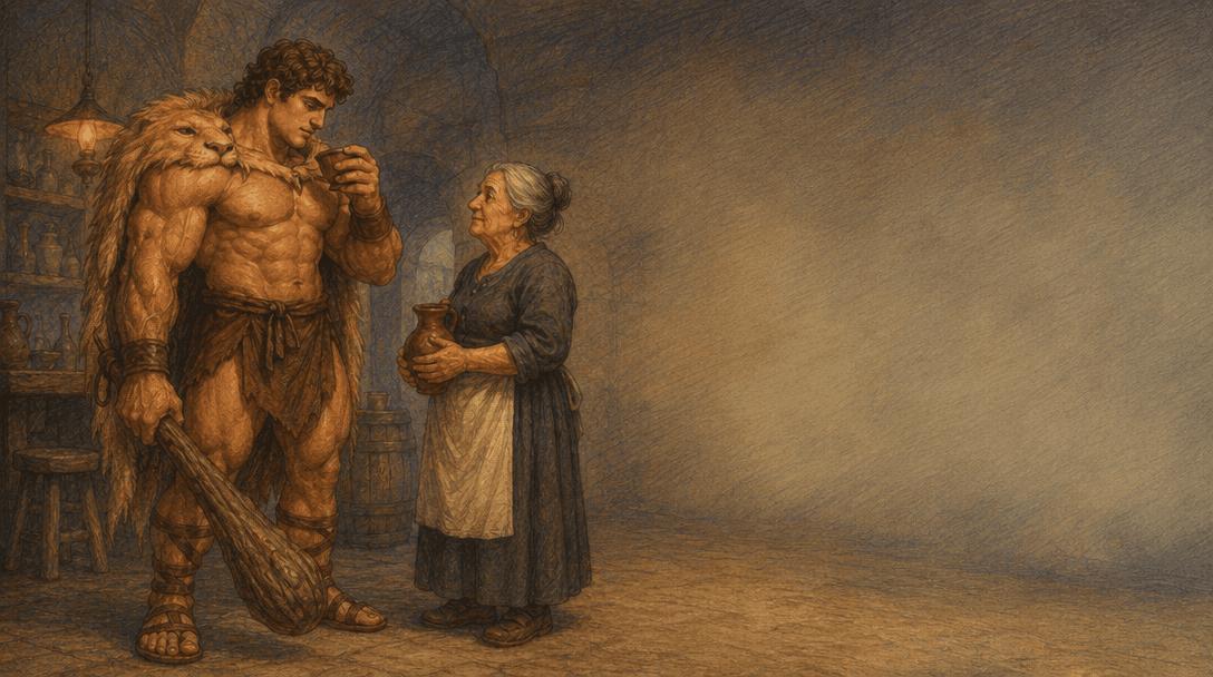 Ilustración de la escena 6: La taberna de Hércules