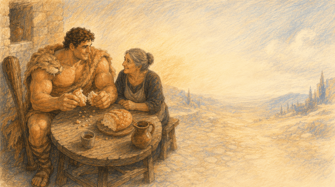 Ilustración de la escena 8: La taberna de Hércules