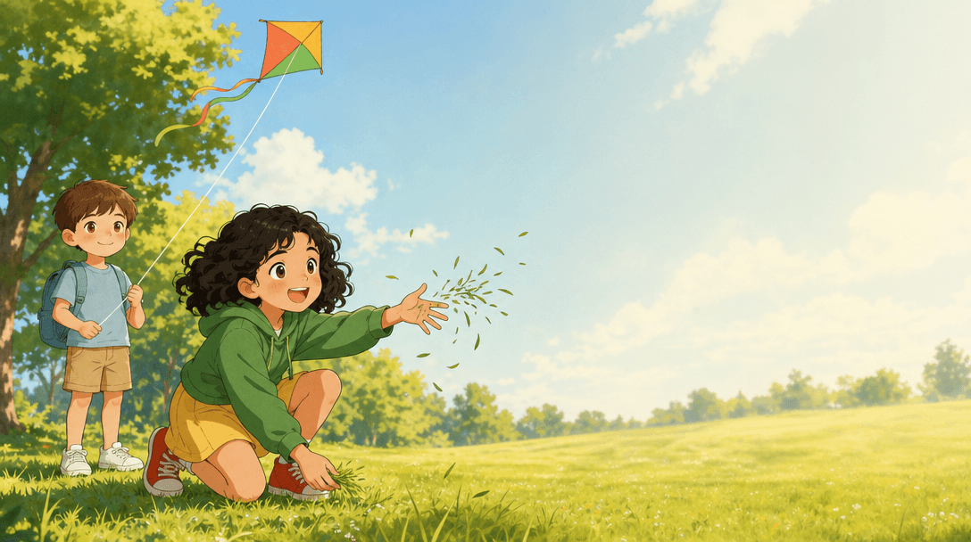 Ilustración de la escena 4: Lucas y la cometa que no quería volar