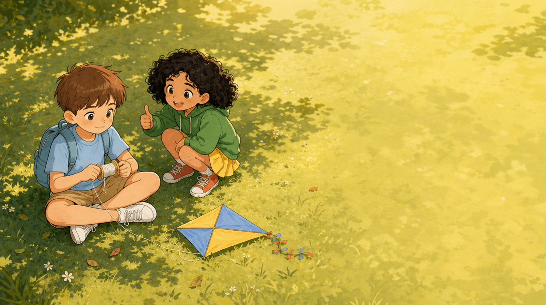 Ilustración de la escena 6: Lucas y la cometa que no quería volar