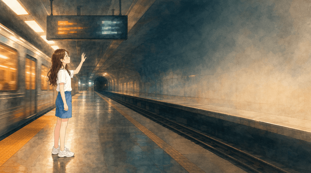 Illustration de la scène 9: Emma voyage en métro pour la première fois