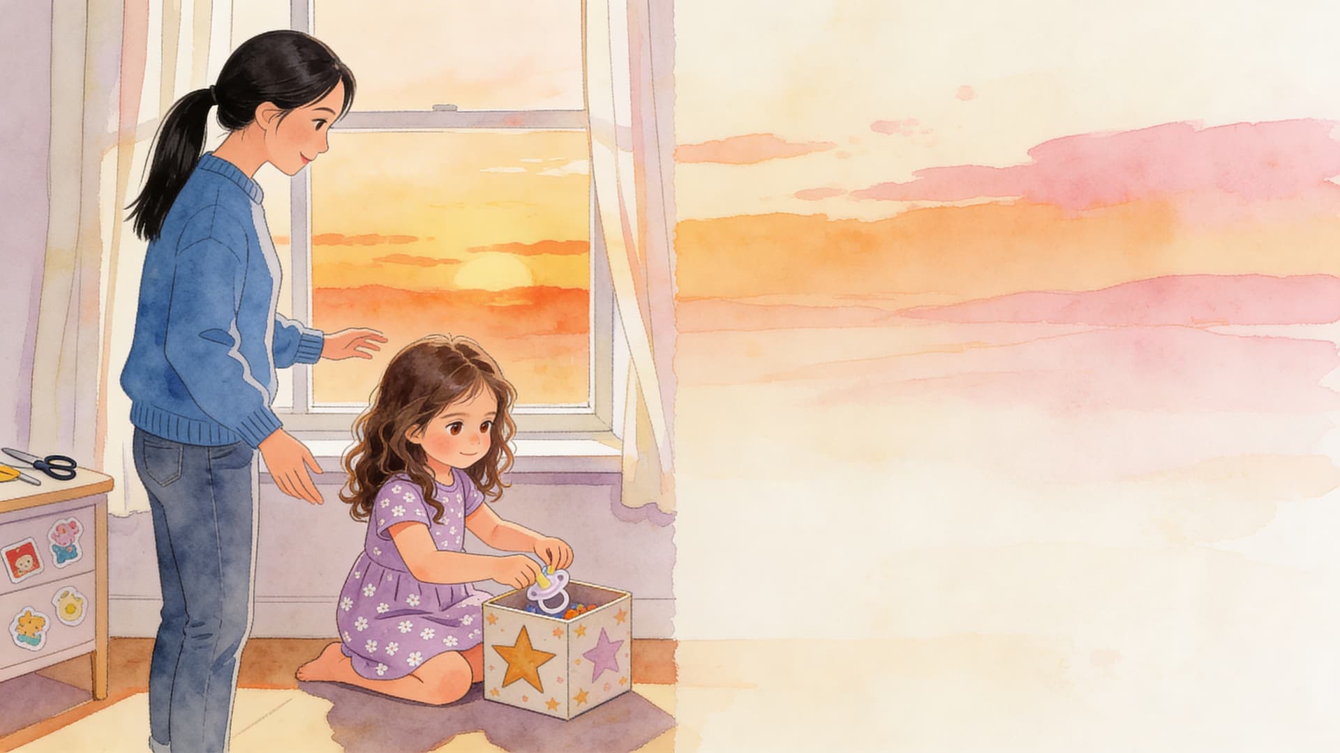 Ilustración de la escena 4: Emma y el hada de chupetes