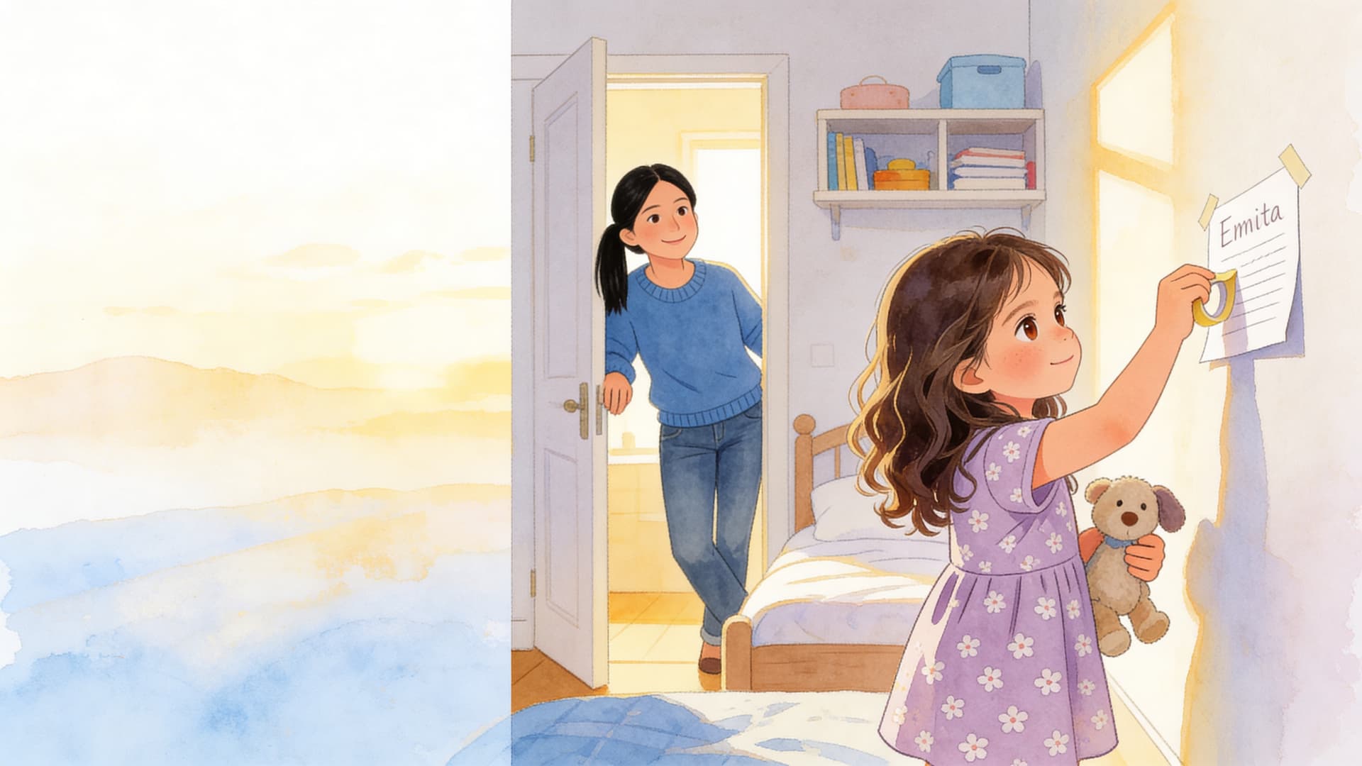 Ilustración de la escena 7: Emma y el hada de chupetes