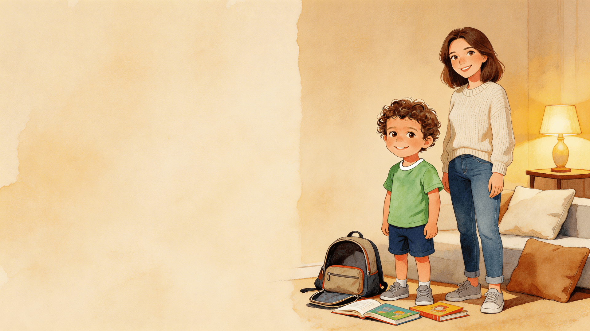 Ilustración de la escena 1: Mateo y las dos casas