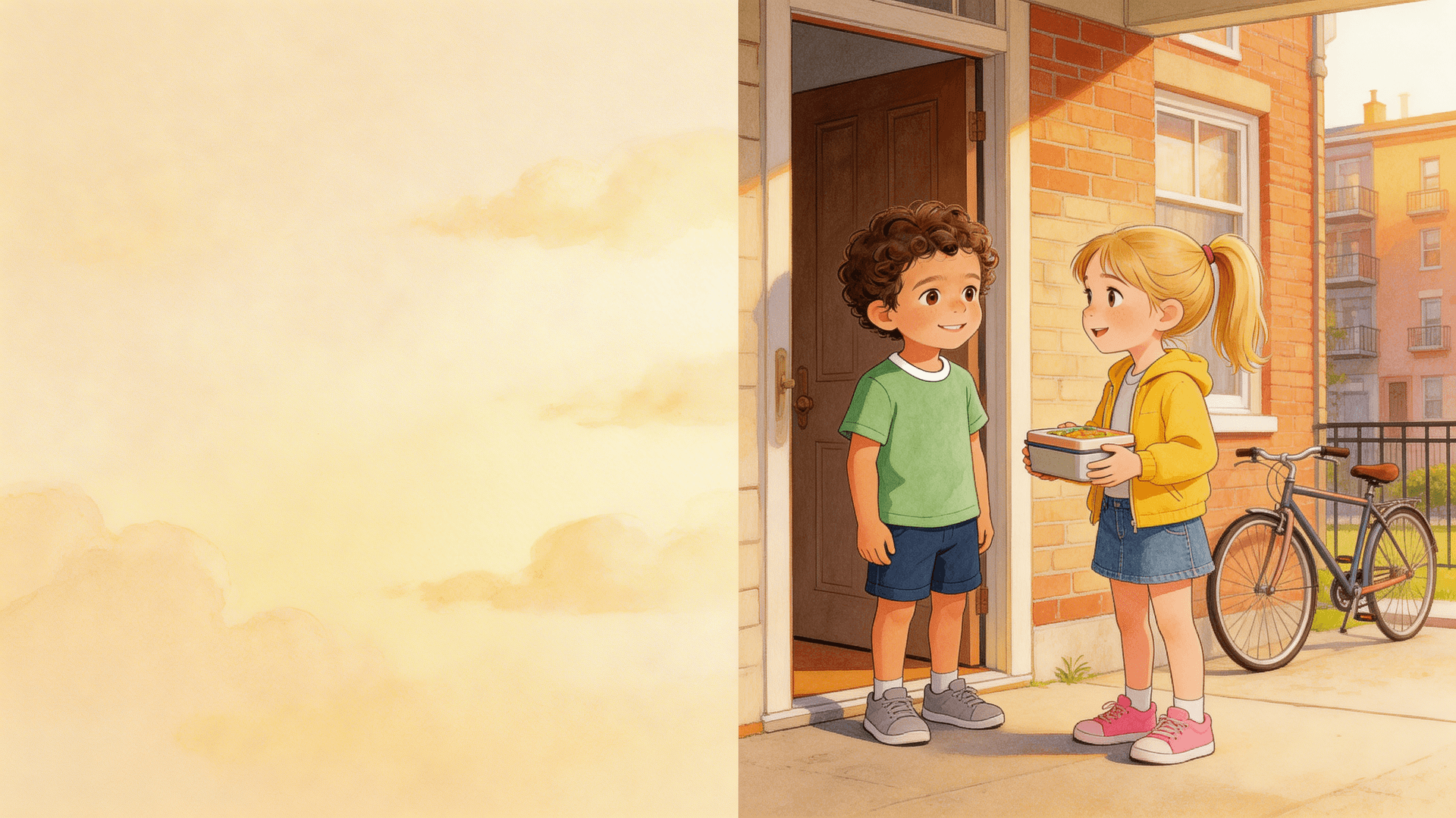Ilustración de la escena 5: Mateo y las dos casas