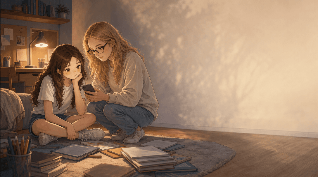 Illustration de la scène 9: Emma écrit son premier livre
