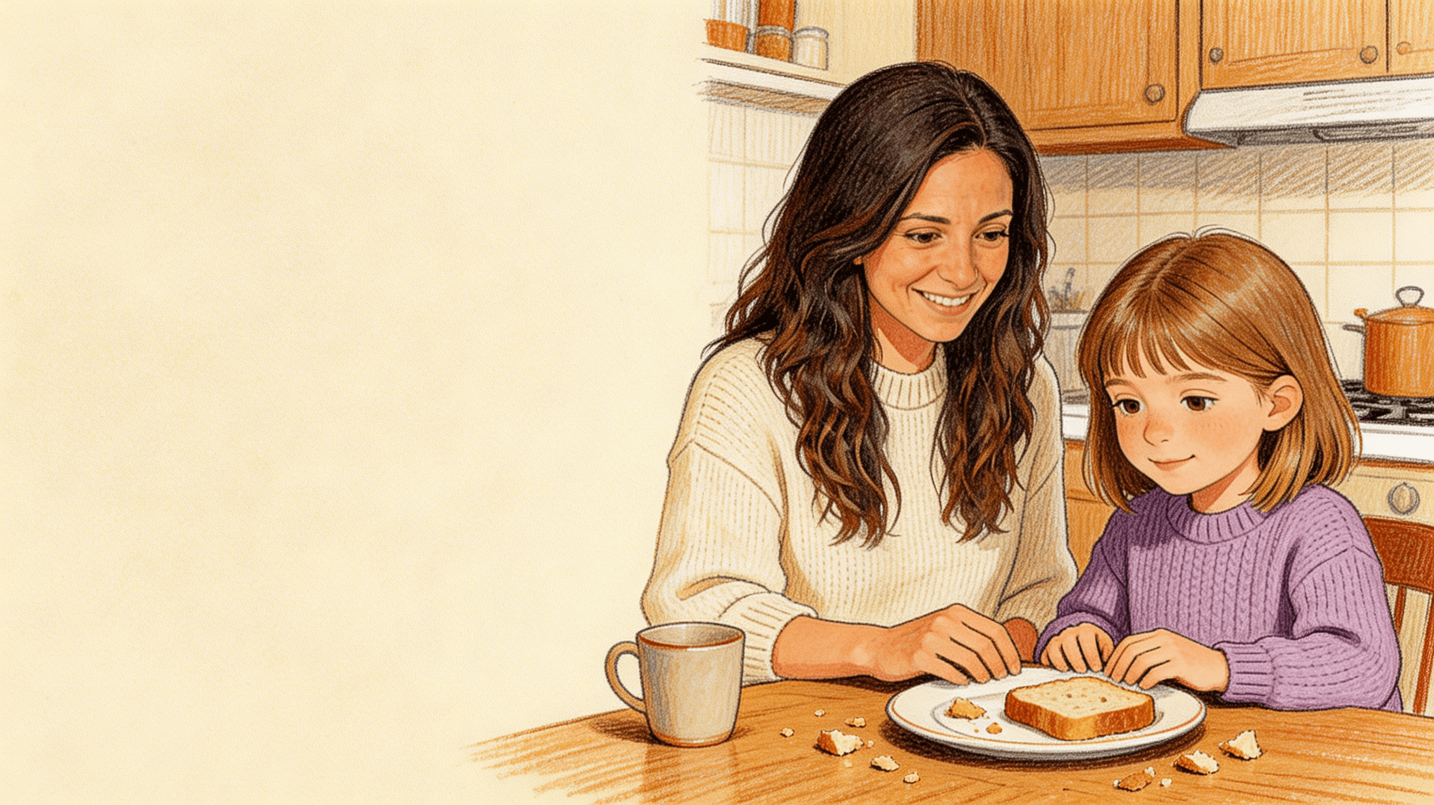 Escena ilustrada de un cuento personalizado de regalo para Para tu madre