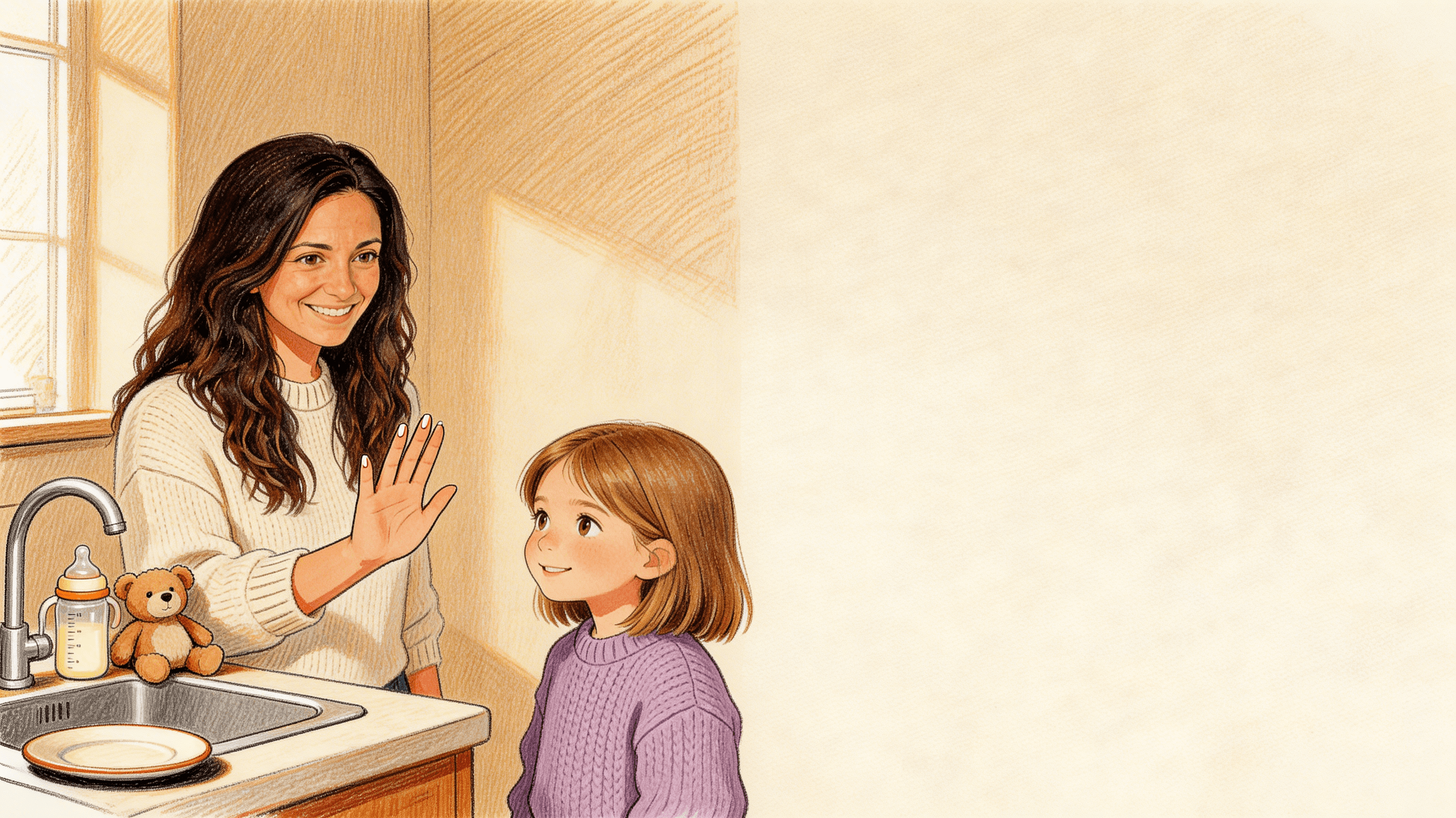 Ilustración de la escena 4: Las manos de mamá