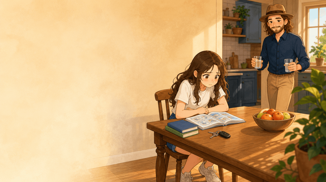 Illustration de la scène 2: Emma passe son permis de conduire