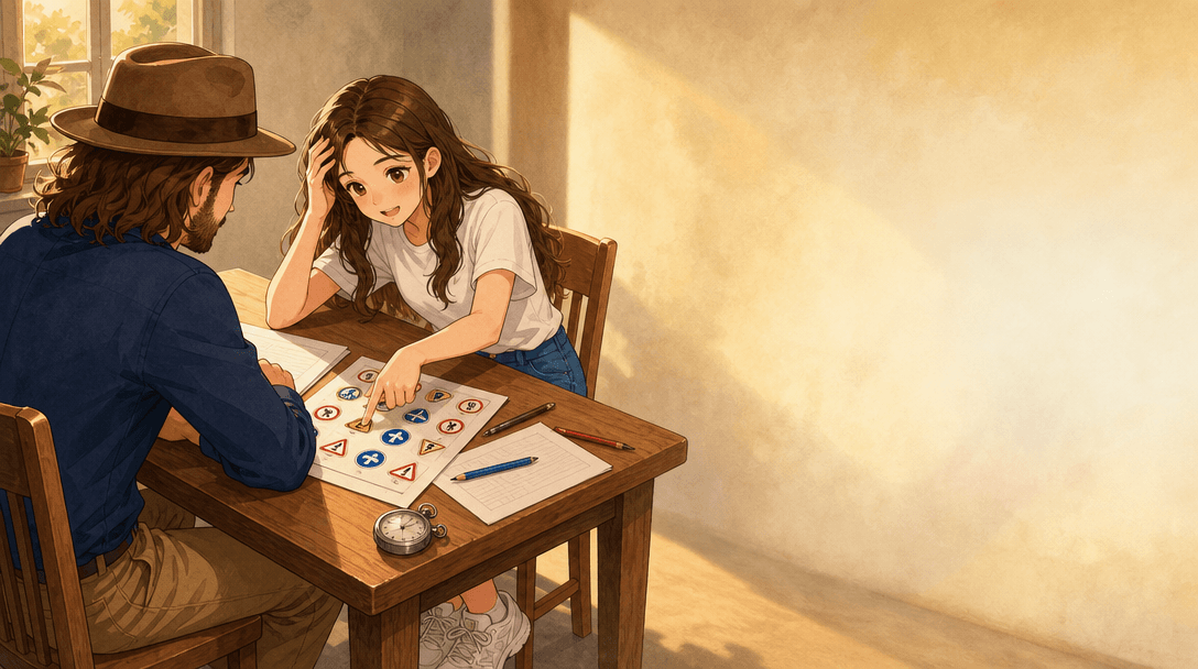 Illustration de la scène 3: Emma passe son permis de conduire