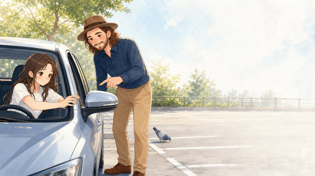 Illustration de la scène 7: Emma passe son permis de conduire