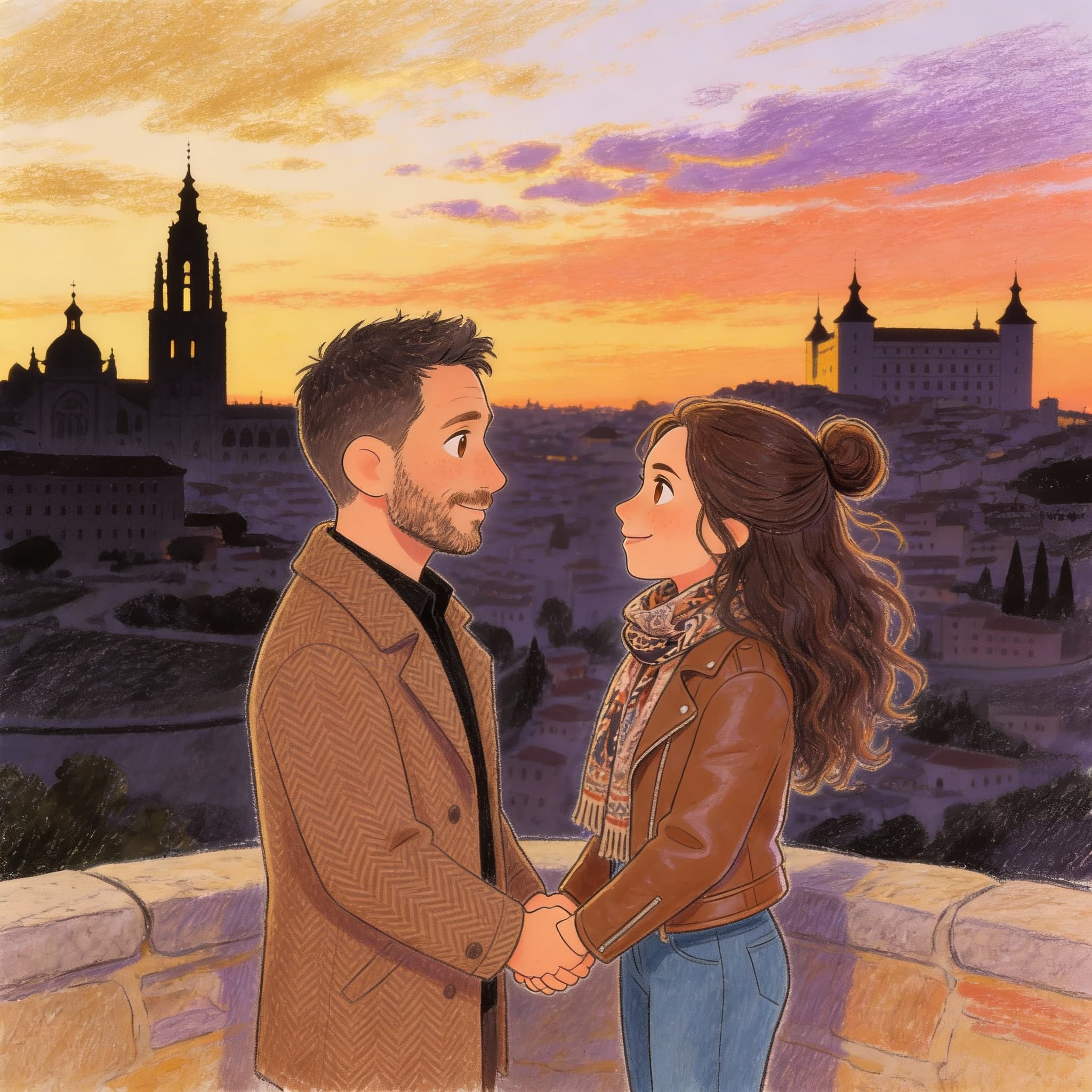 Ilustración de la escena 5: Latido de la Piedra: Una historia de amor en Toledo