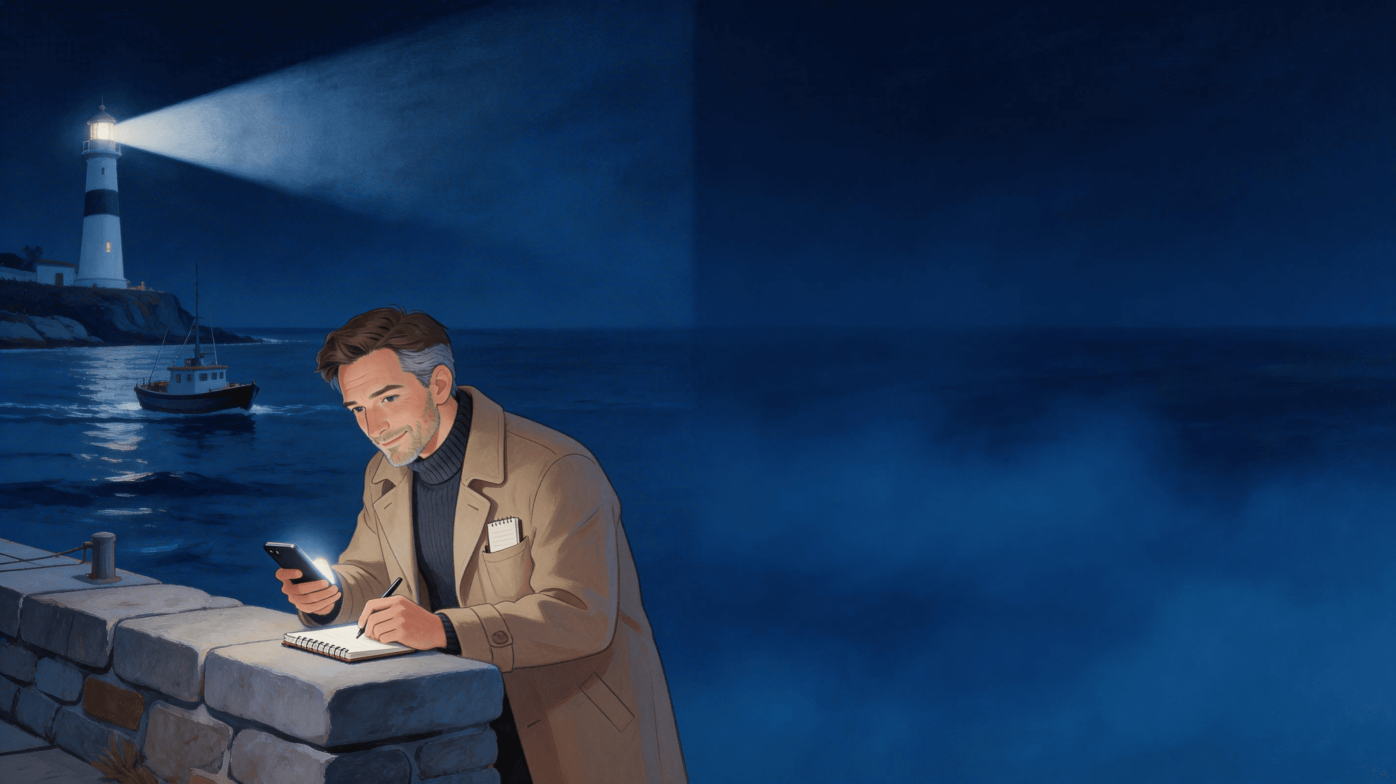 Ilustración de la escena 6: Las sombras del faro de Punta Negra