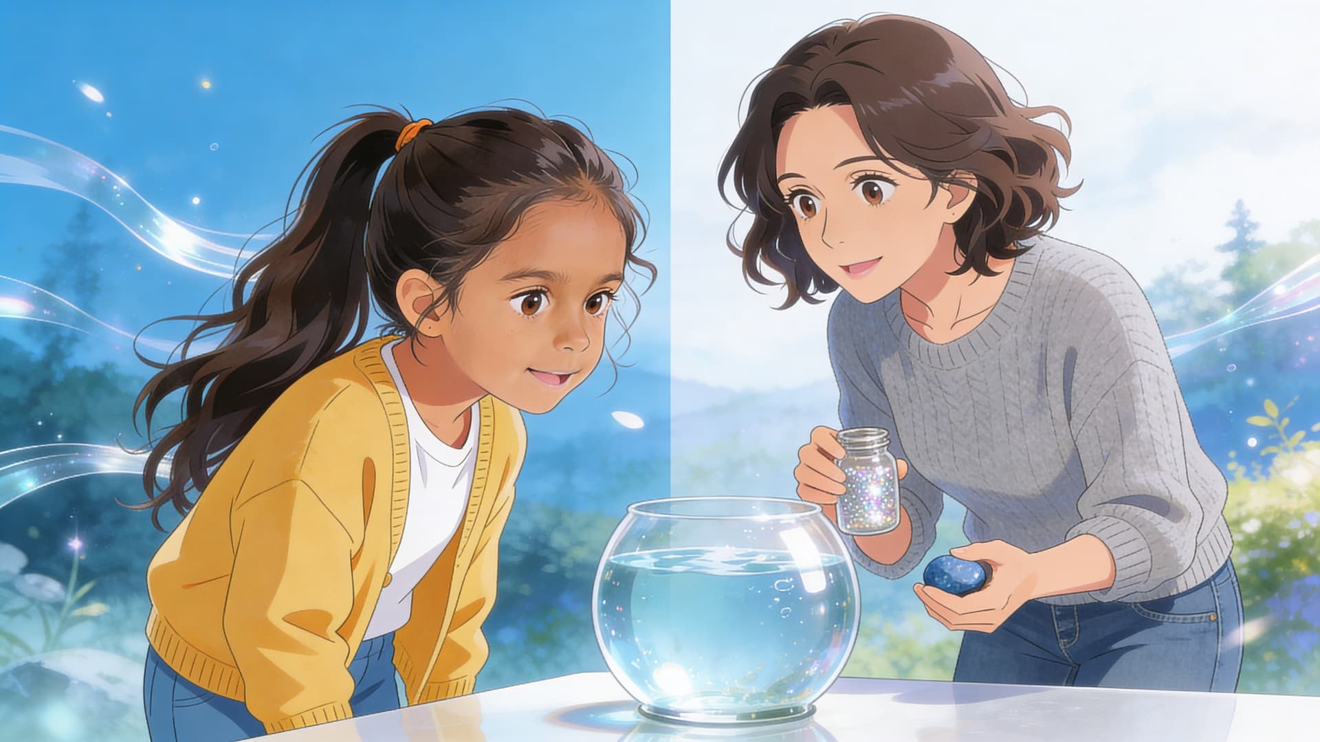 Ilustración de la escena 7: Alba y el pez que ya no nada