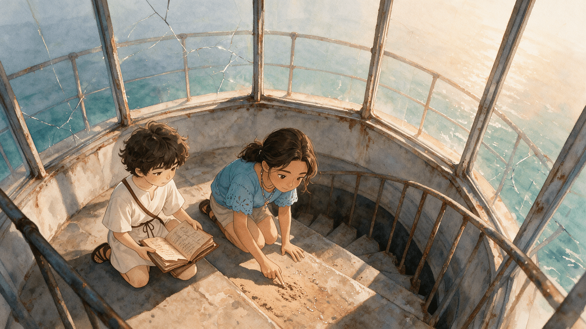 Ilustración de la escena 2: El enigma del faro de Punta Gaviota
