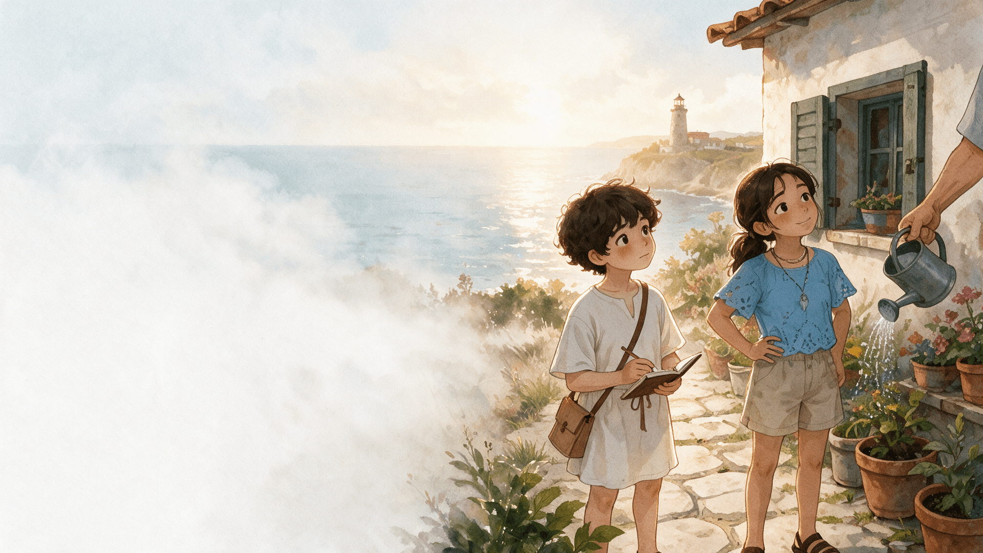 Ilustración de la escena 3: El enigma del faro de Punta Gaviota