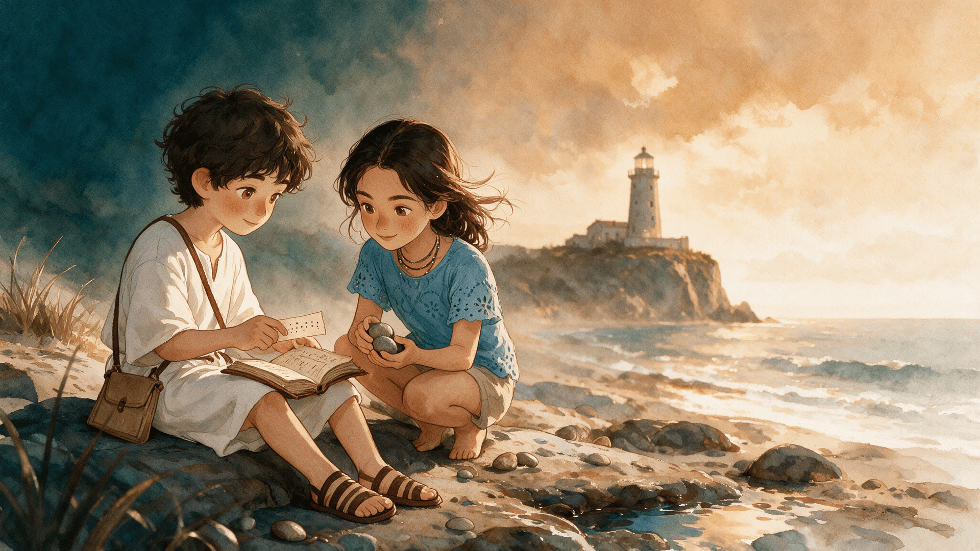 Ilustración de la escena 4: El enigma del faro de Punta Gaviota