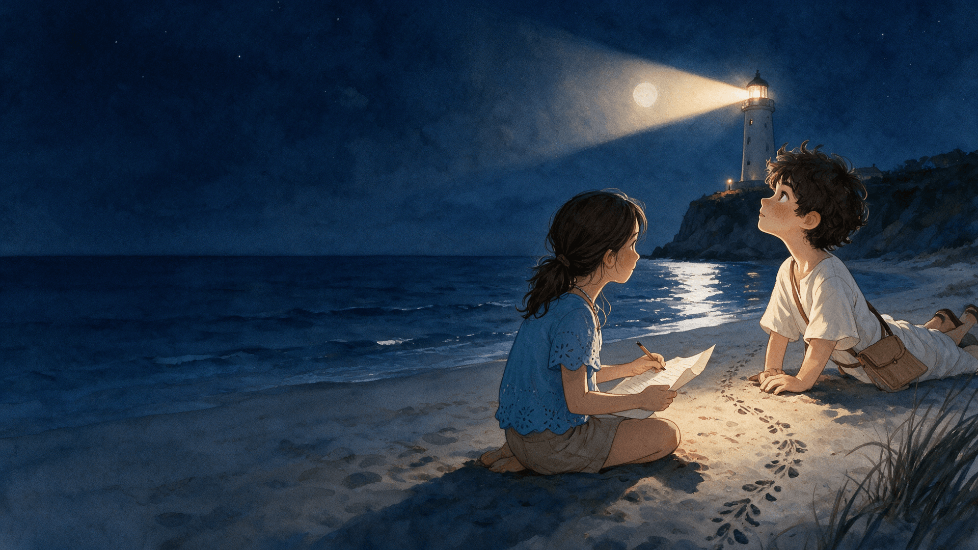 Ilustración de la escena 5: El enigma del faro de Punta Gaviota