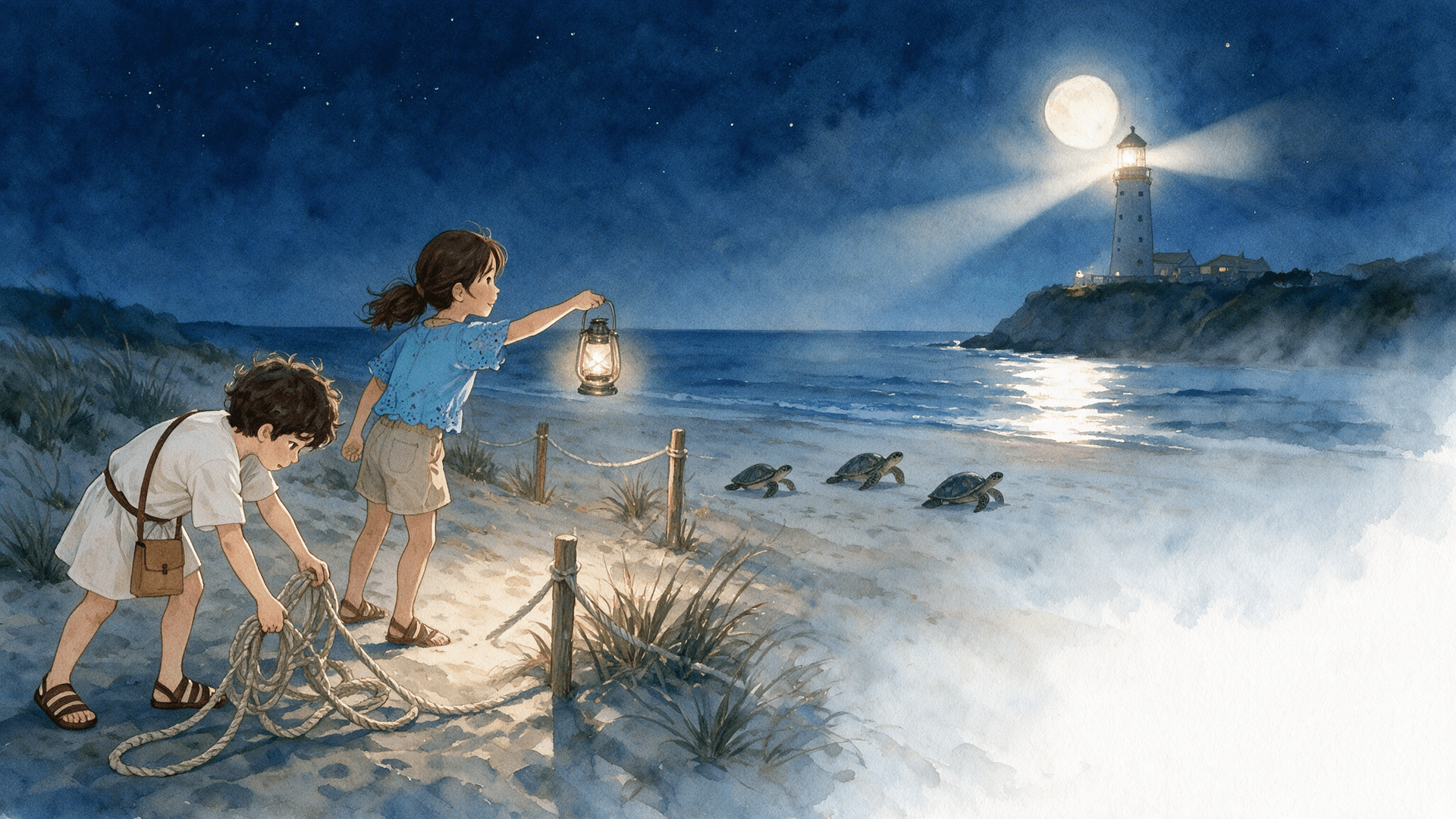 Ilustración de la escena 6: El enigma del faro de Punta Gaviota