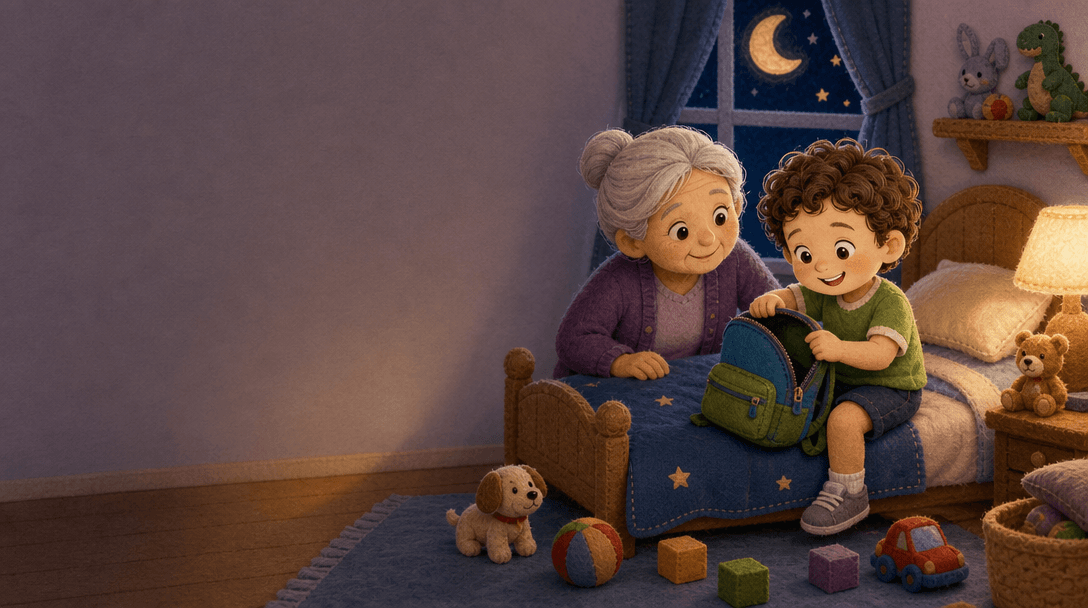 Ilustración de la escena 1: La mochila que guardaba valentía