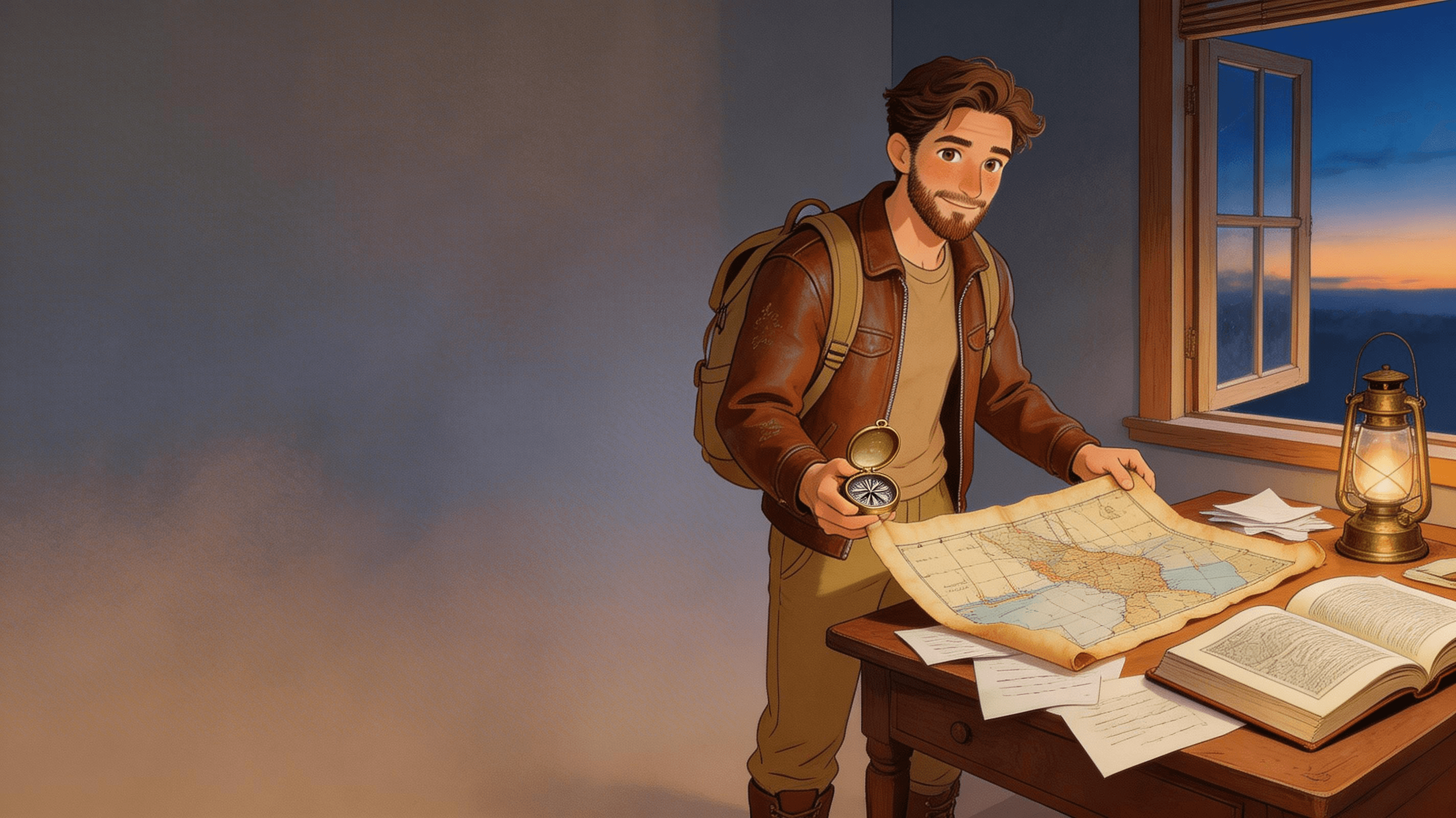 Ilustración de la escena 1: El cartografo del fin del mundo: una aventura de mapas, misterio y lazos de familia