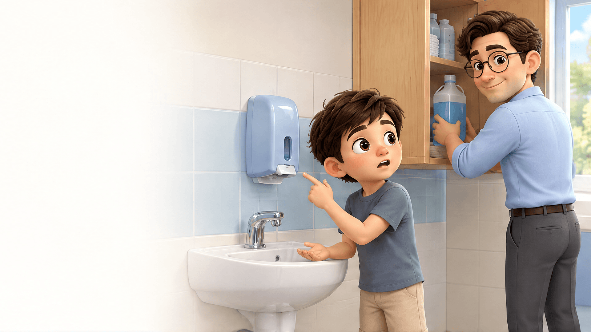 Ilustración de la escena 6: Los pequeños invasores y el mundo invisible
