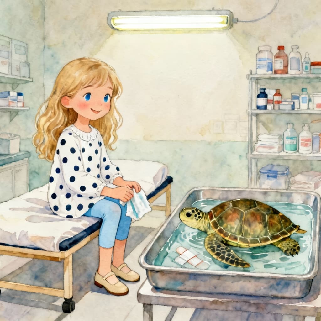 Ilustración de la escena 11: Sofía, la Cuidadora de Tortugas