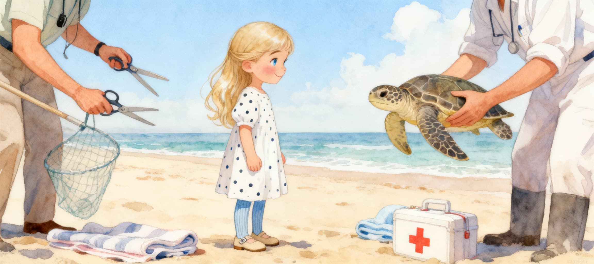 Ilustración de la escena 5: Sofía, la Cuidadora de Tortugas