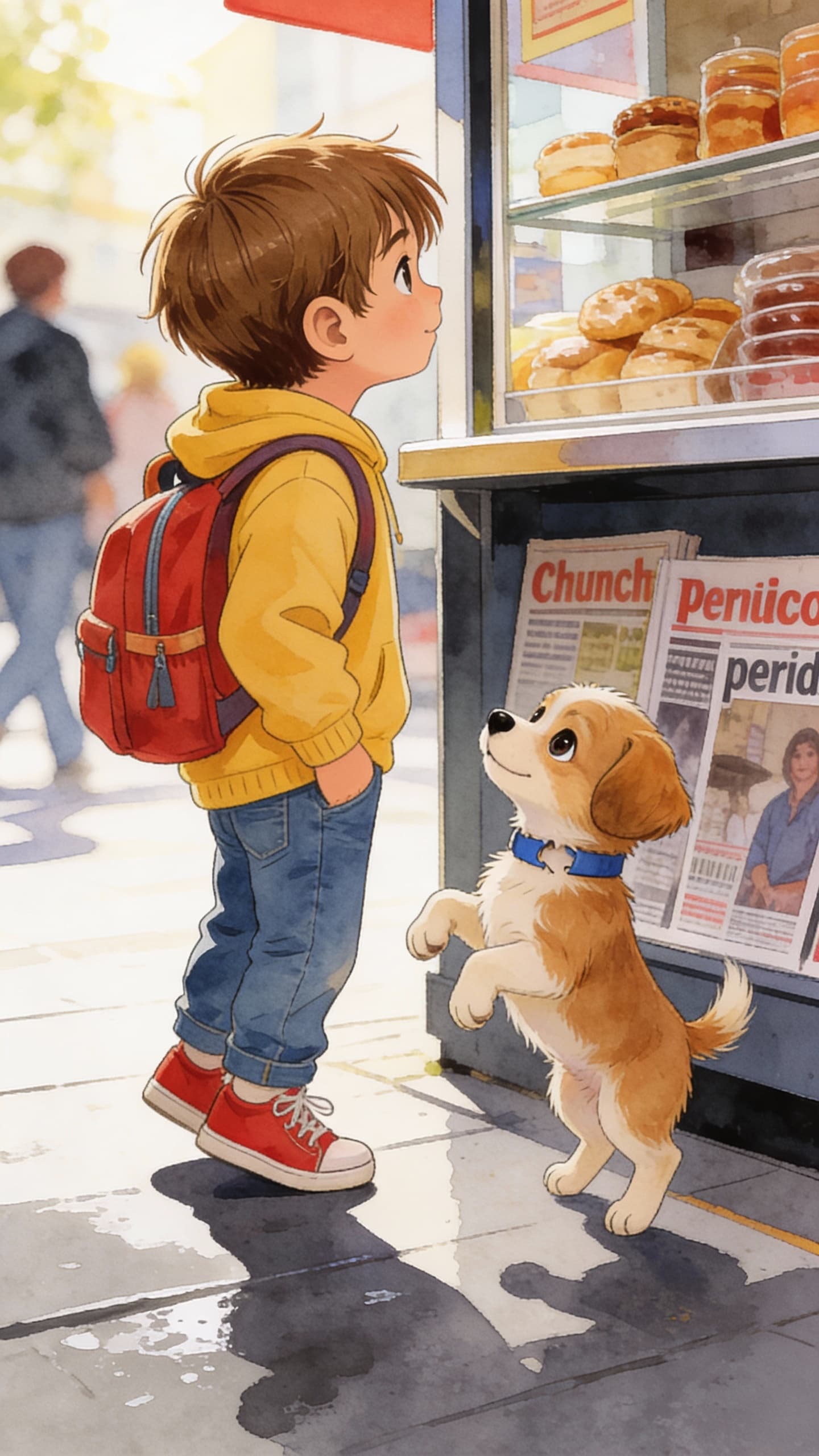 Ilustración de la escena 15: Lucas y el perrito del parque